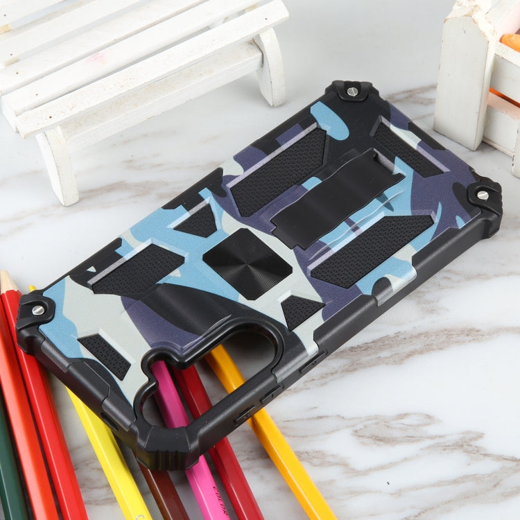 For Samsung Galaxy S24+ 5G Camouflage Armor Kickstand TPU + PC Magnetic Phone Case(Light Blue) - Galaxy S24+ 5G Cases by PMC TechLife | Online Shopping South Africa | PMC TechLife