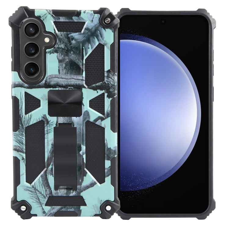 For Samsung Galaxy S24+ 5G Camouflage Armor Kickstand TPU + PC Magnetic Phone Case(Mint Green) - Galaxy S24+ 5G Cases by PMC TechLife | Online Shopping South Africa | PMC TechLife