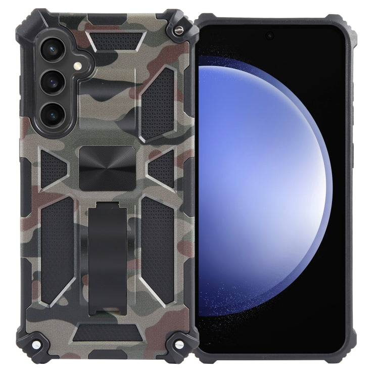 For Samsung Galaxy S24 5G Camouflage Armor Kickstand TPU + PC Magnetic Phone Case(Army Green) - Galaxy S24 5G Cases by PMC TechLife | Online Shopping South Africa | PMC TechLife