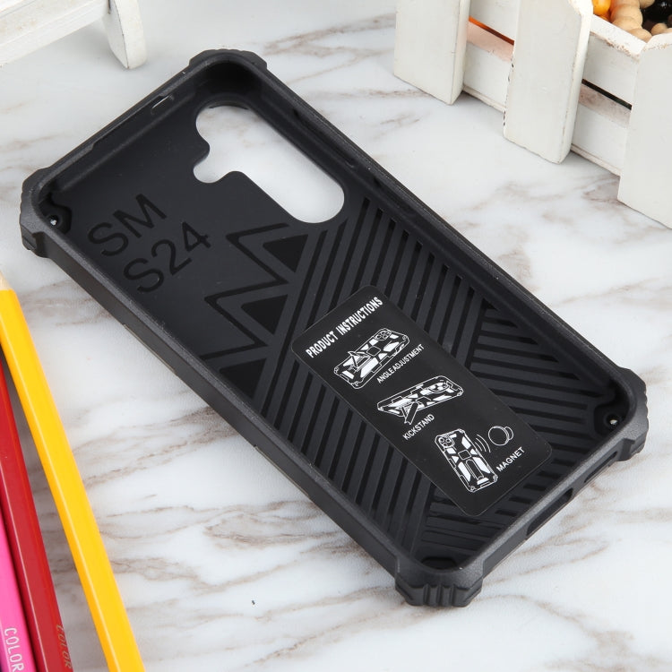 For Samsung Galaxy S24 5G Camouflage Armor Kickstand TPU + PC Magnetic Phone Case(Army Green) - Galaxy S24 5G Cases by PMC TechLife | Online Shopping South Africa | PMC TechLife
