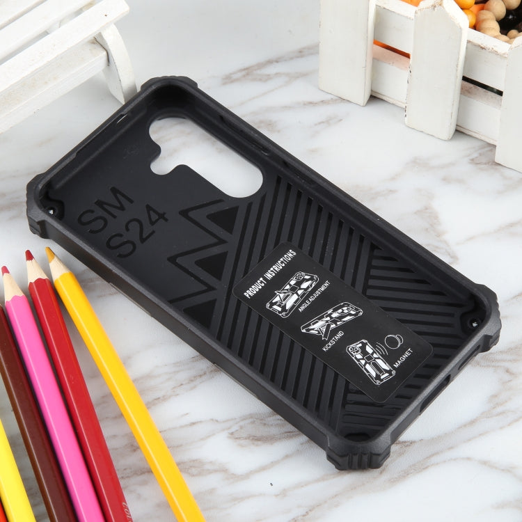 For Samsung Galaxy S24 5G Camouflage Armor Kickstand TPU + PC Magnetic Phone Case(Grey) - free shipping - PMC TechLife - Order now!