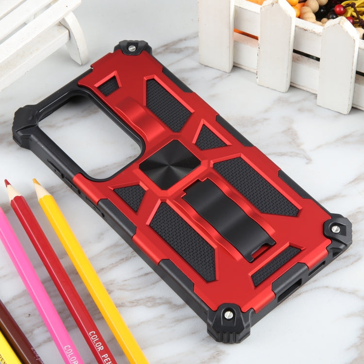 For Samsung Galaxy S24 Ultra 5G Armor Shockproof TPU + PC Magnetic Phone Case with Holder(Red) - Galaxy S24 Ultra 5G Cases by PMC TechLife | Online Shopping South Africa | PMC TechLife | Buy Now Pay Later Mobicred