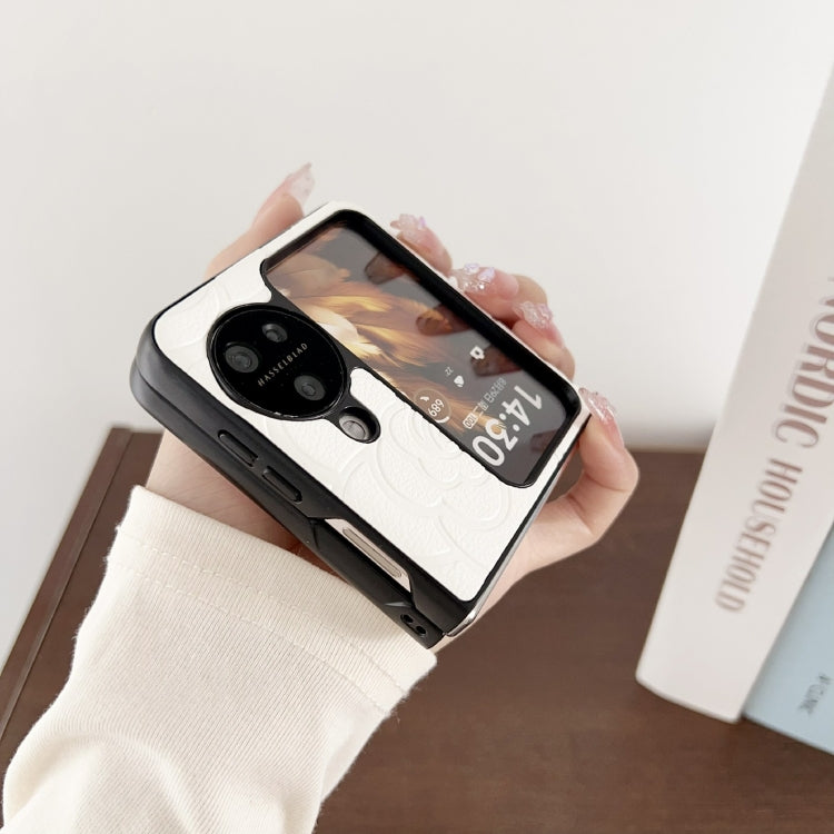 For OPPO Find N3 Flip Impression Flower Pattern Protective Phone Case(Orange) - Find N3 Flip Cases by PMC TechLife | Online Shopping South Africa | PMC TechLife | Buy Now Pay Later Mobicred