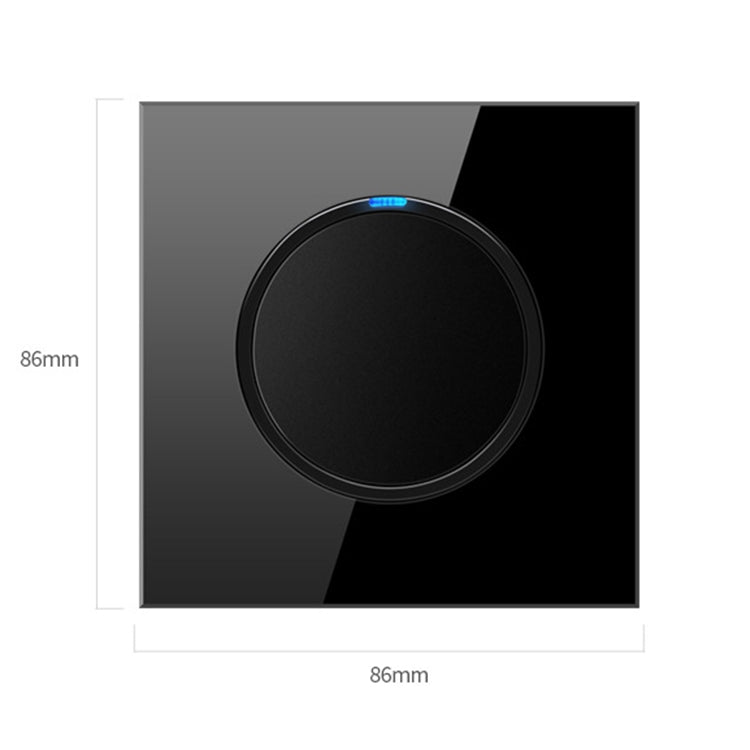 86mm Round LED Tempered Glass Switch Panel, Black Round Glass, Style:Four Billing Control -  by PMC Jewellery | Online Shopping South Africa | PMC Jewellery | Buy Now Pay Later Mobicred