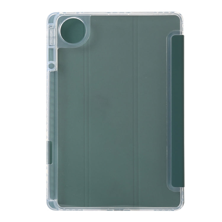 For Huawei Matepad 11 Pro 2024 Clear Acrylic 3-Fold Leather Tablet Case(Dark Green) - Huawei by PMC Jewellery | Online Shopping South Africa | PMC Jewellery | Buy Now Pay Later Mobicred