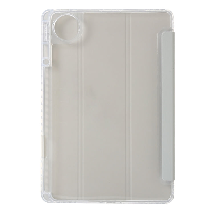 For Huawei Matepad 11 Pro 2024 Clear Acrylic 3-Fold Leather Tablet Case(Grey) - Huawei by PMC Jewellery | Online Shopping South Africa | PMC Jewellery | Buy Now Pay Later Mobicred