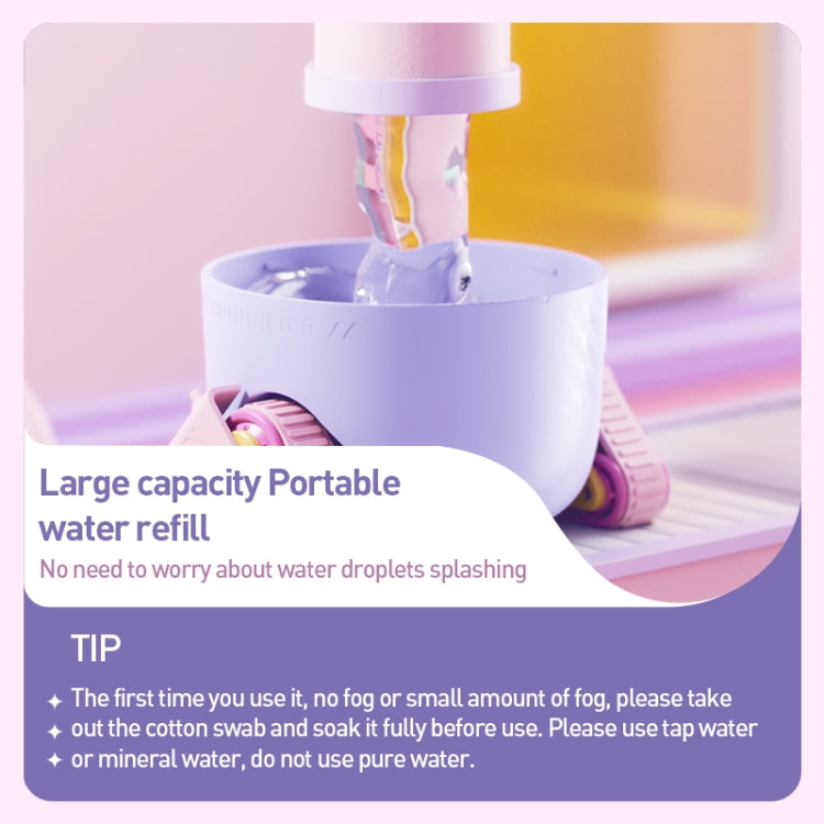 MJ066 220ML Portable Desktop Cute Cartoon Tank Car Air Humidifier with LED Lights, Model:Rechargeable(Green) - free shipping - PMC TechLife - Order now!