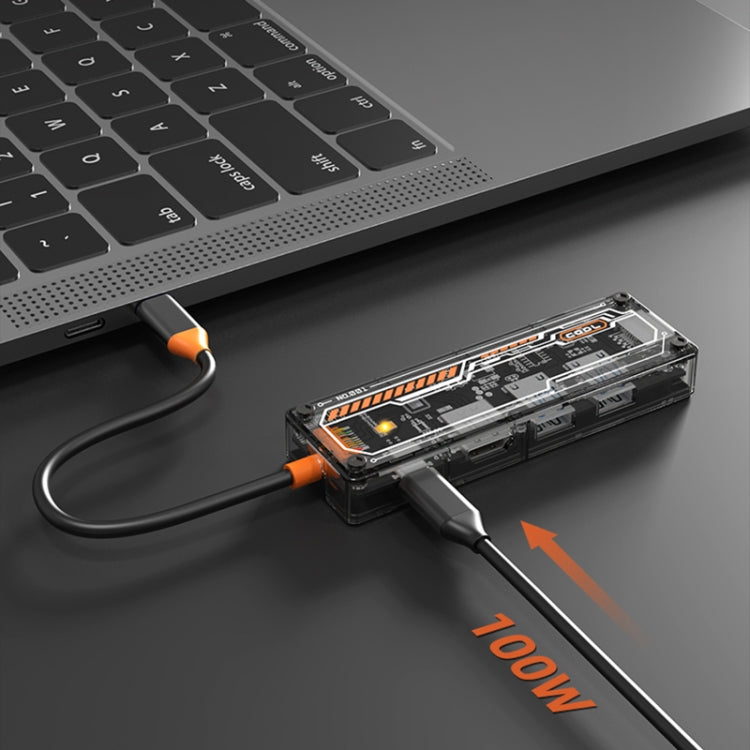 SW5R 5 in 1 Type-C to PD + USB3.0 + USB2.0 + HDMI + RJ45 HUB Docking Station(Grey) - USB HUB by PMC Jewellery | Online Shopping South Africa | PMC Jewellery | Buy Now Pay Later Mobicred