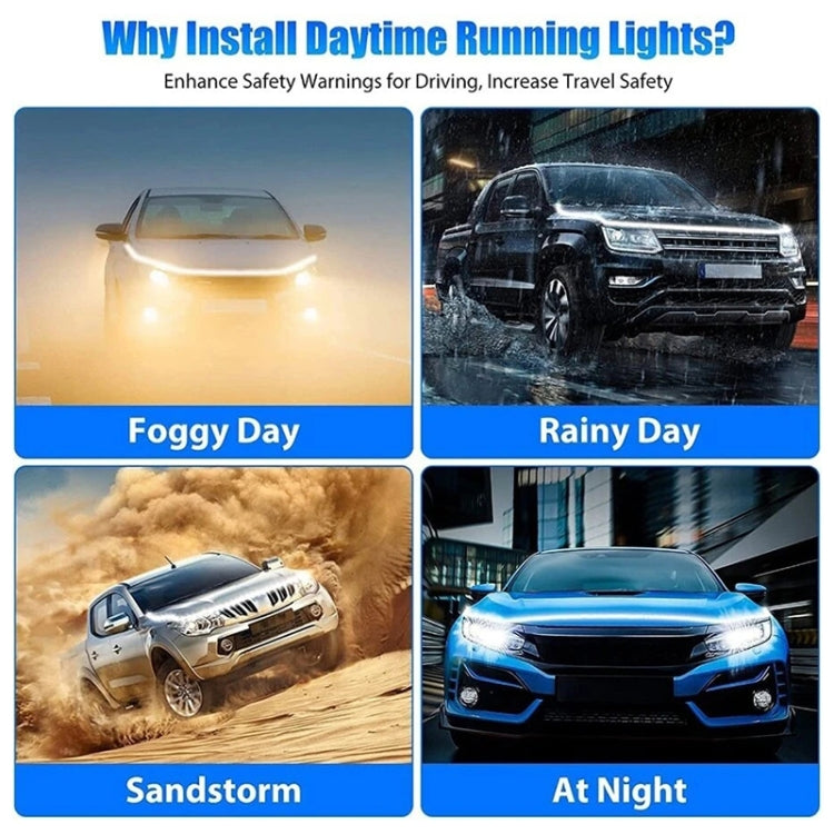 Car Startup Scan Through Hood LED Daytime Running Atmosphere Light, Length:1.2m(White Light) - Running Lights by PMC TechLife | Online Shopping South Africa | PMC TechLife | Buy Now Pay Later Mobicred