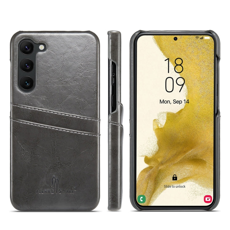 For Samsung Galaxy S24+ 5G Fierre Shann Oil Wax Texture Leather Phone Case with Card Slots(Black) - free shipping - PMC Jewellery - Order now!