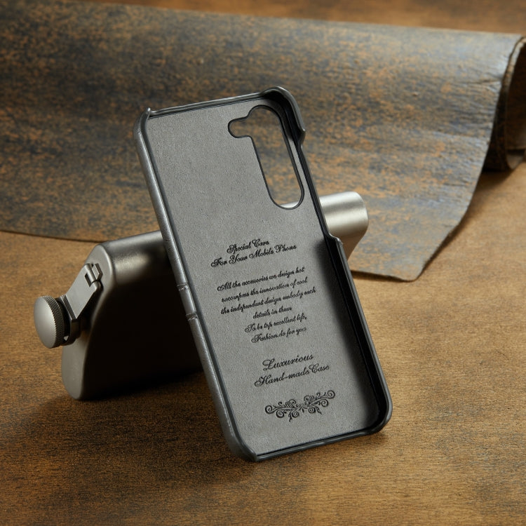 For Samsung Galaxy S24+ 5G Fierre Shann Oil Wax Texture Leather Phone Case with Card Slots(Black) - free shipping - PMC Jewellery - Order now!