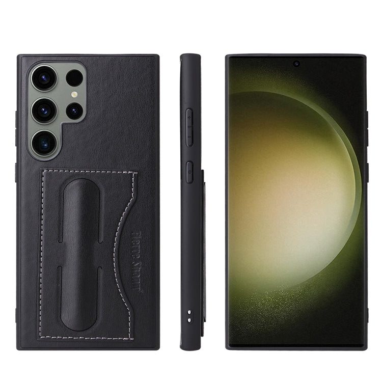 For Samsung Galaxy S24 Ultra 5G Fierre Shann Full Coverage Protective Leather Phone Case(Black) - Galaxy S24 Ultra 5G Cases by FIERRE SHANN | Online Shopping South Africa | PMC Jewellery | Buy Now Pay Later Mobicred