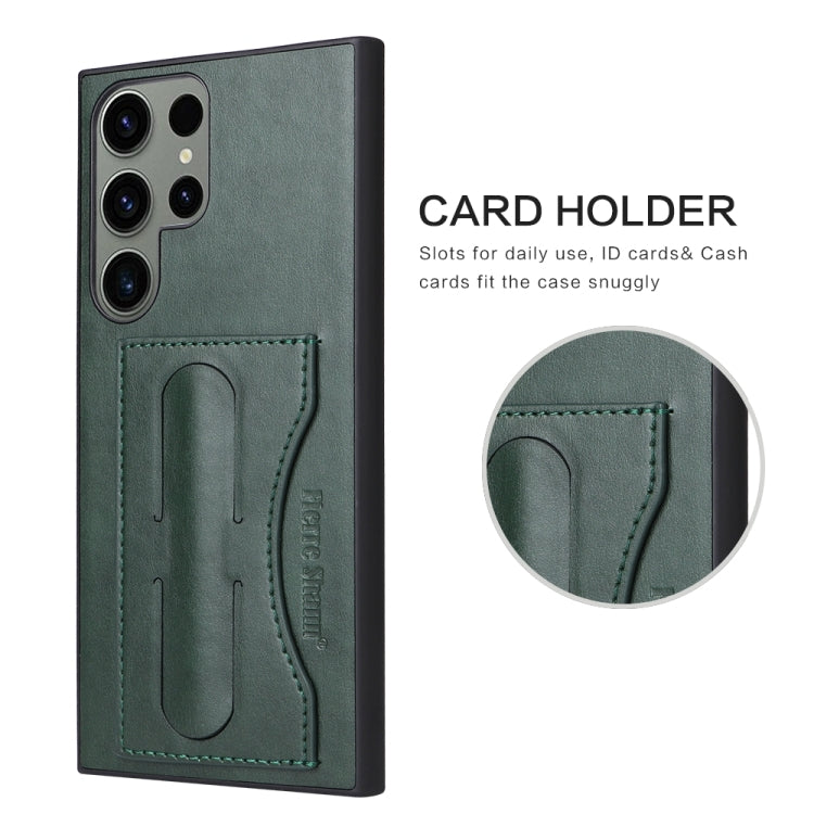 For Samsung Galaxy S24+ 5G Fierre Shann Full Coverage Protective Leather Phone Case(Green) - Galaxy S24+ 5G Cases by FIERRE SHANN | Online Shopping South Africa | PMC Jewellery | Buy Now Pay Later Mobicred