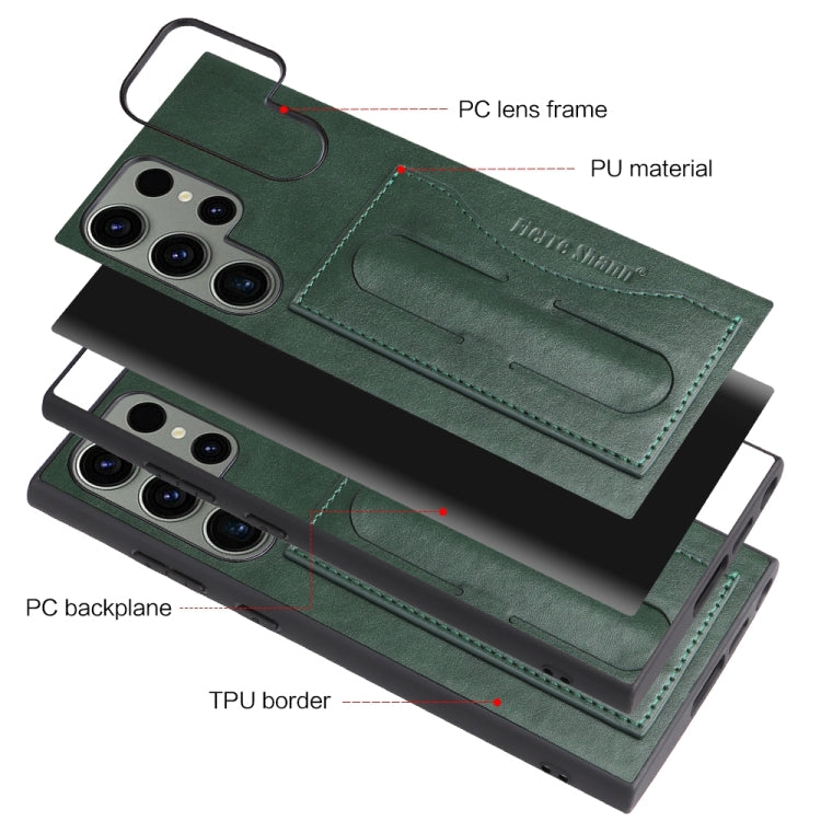 For Samsung Galaxy S24+ 5G Fierre Shann Full Coverage Protective Leather Phone Case(Green) - Galaxy S24+ 5G Cases by FIERRE SHANN | Online Shopping South Africa | PMC Jewellery | Buy Now Pay Later Mobicred