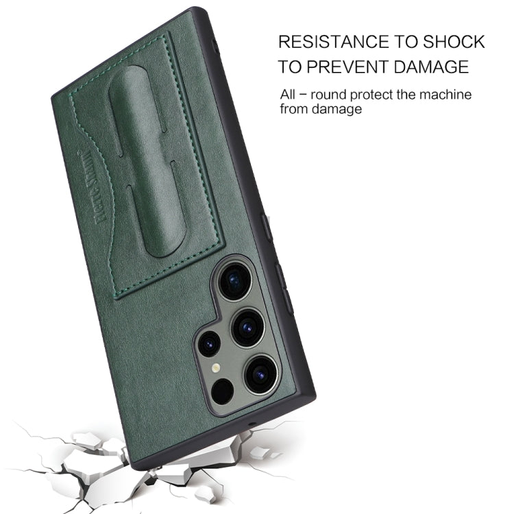 For Samsung Galaxy S24+ 5G Fierre Shann Full Coverage Protective Leather Phone Case(Green) - Galaxy S24+ 5G Cases by FIERRE SHANN | Online Shopping South Africa | PMC Jewellery | Buy Now Pay Later Mobicred