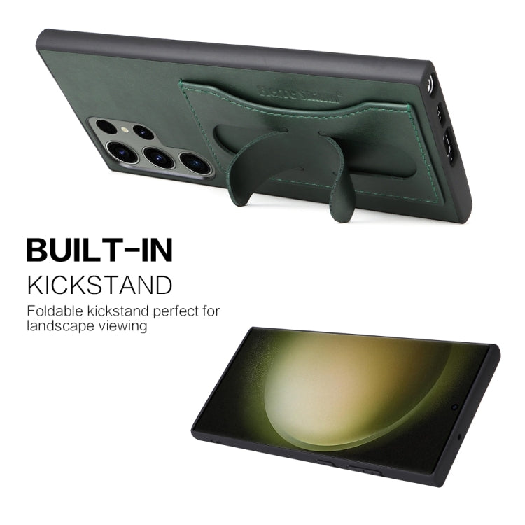 For Samsung Galaxy S24+ 5G Fierre Shann Full Coverage Protective Leather Phone Case(Green) - Galaxy S24+ 5G Cases by FIERRE SHANN | Online Shopping South Africa | PMC Jewellery | Buy Now Pay Later Mobicred