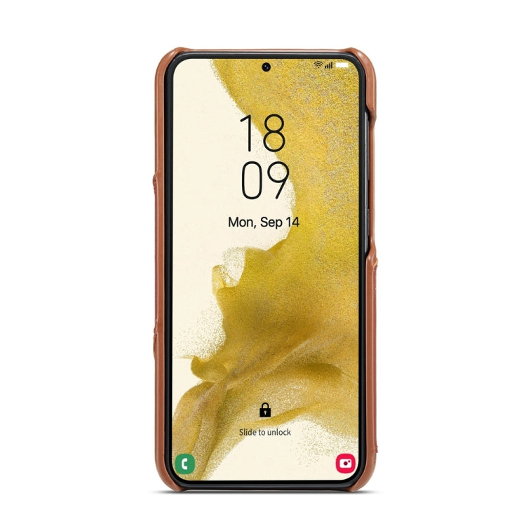 For Samsung Galaxy S24 5G Fierre Shann Oil Wax Texture Genuine Leather Back Phone Case(Brown) - free shipping - PMC Jewellery - Order now!