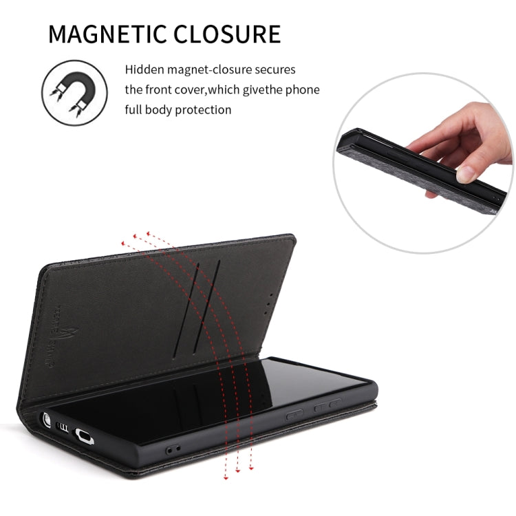 For Samsung Galaxy S24 Ultra 5G Fierre Shann Crocodile Texture Magnetic Genuine Leather Phone Case(Black) - free shipping - PMC Jewellery - Order now!