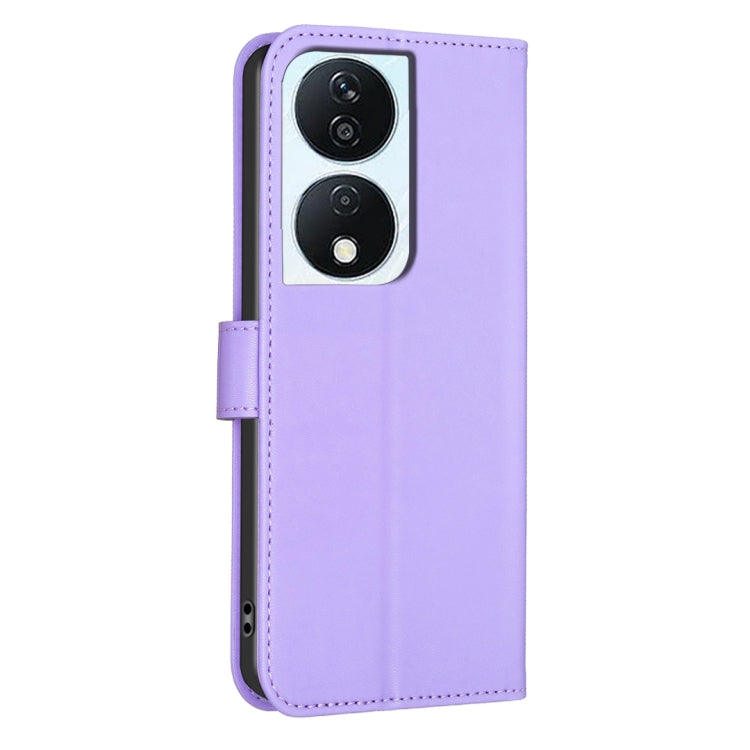 For Honor X7b Four-leaf Embossed Leather Phone Case(Purple) - Honor Cases by PMC TechLife | Online Shopping South Africa | PMC TechLife