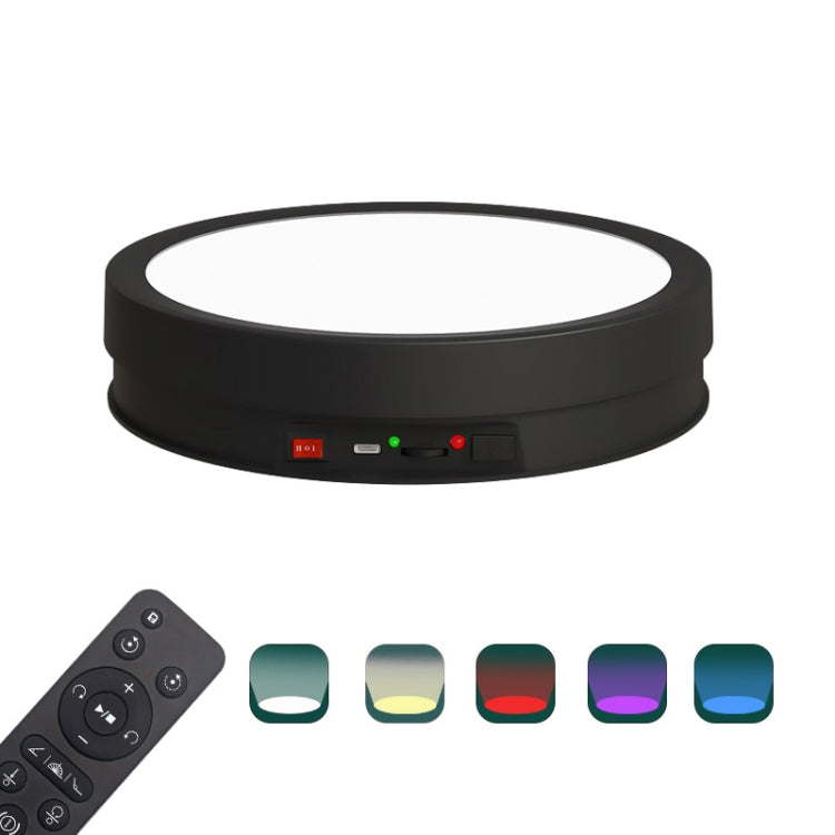 22cm Colorful LED Light Electric Rotating Display Stand Turntable, Style:Battery Charging(Black) -  by PMC TechLife | Online Shopping South Africa | PMC TechLife | Buy Now Pay Later Mobicred