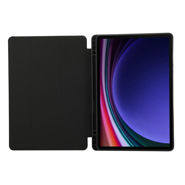 For Samsung Galaxy Tab  S10 FE / S9 FE 3-Fold Pure Color TPU Leather Tablet Case with Pen Slot(Black) - Galaxy Tab S9 FE by PMC TechLife | Online Shopping South Africa | PMC TechLife | Buy Now Pay Later Mobicred