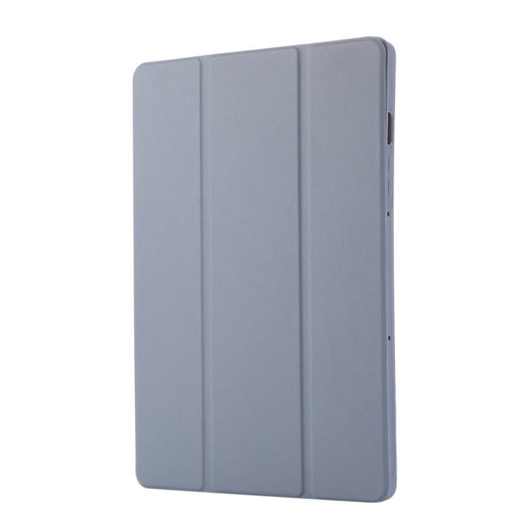 For Samsung Galaxy Tab S9 FE 3-Fold Pure Color TPU Leather Tablet Case with Pen Slot(Lavender) - Galaxy Tab S9 FE by PMC TechLife | Online Shopping South Africa | PMC TechLife
