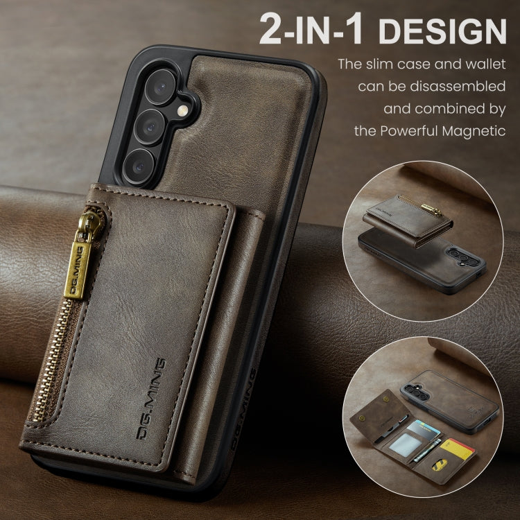 For Samsung Galaxy S24 5G DG.MING M5 Series Zip RFID Multi Card Detachable Leather Phone Case(Coffee) - free shipping - PMC Jewellery - Order now!