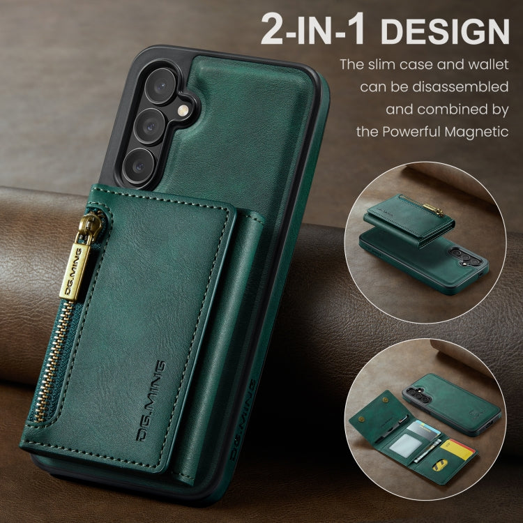 For Samsung Galaxy S24 5G DG.MING M5 Series Zip RFID Multi Card Detachable Leather Phone Case(Green) - free shipping - PMC Jewellery - Order now!