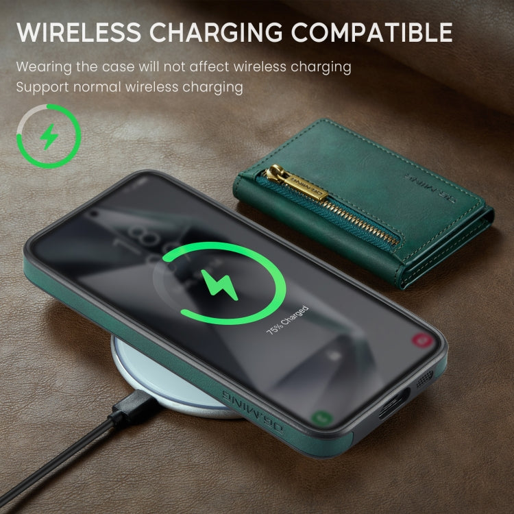 For Samsung Galaxy S24 5G DG.MING M5 Series Zip RFID Multi Card Detachable Leather Phone Case(Green) - free shipping - PMC Jewellery - Order now!