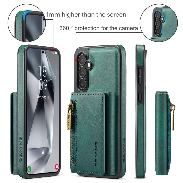 For Samsung Galaxy S24 5G DG.MING M5 Series Zip RFID Multi Card Detachable Leather Phone Case(Green) - free shipping - PMC Jewellery - Order now!