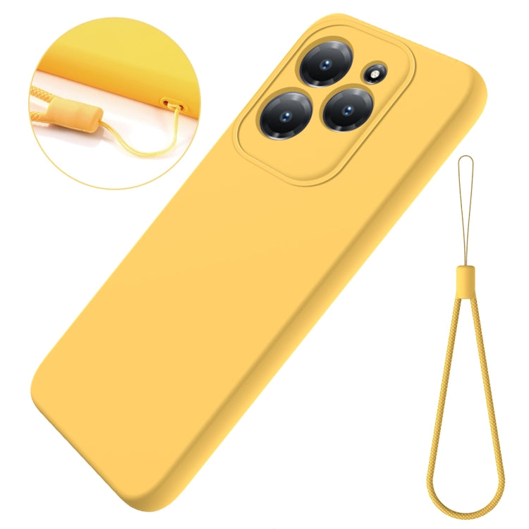 For Infinix Hot 40/Hot 40 Pro Solid Color Liquid Silicone Dropproof Full Coverage Protective Case(Yellow) - Infinix Cases by PMC TechLife | Online Shopping South Africa | PMC TechLife | Buy Now Pay Later Mobicred