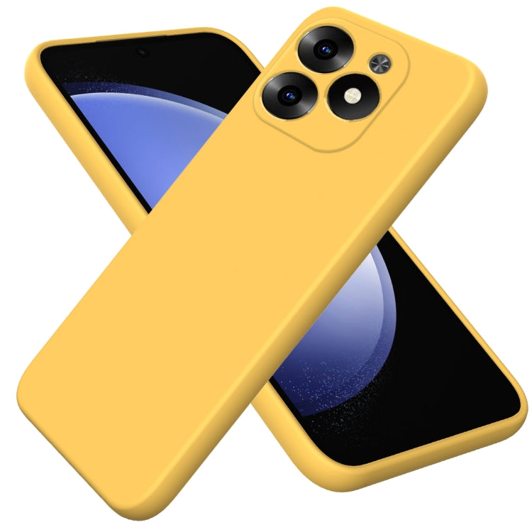 For Infinix Hot 40i Solid Color Liquid Silicone Dropproof Full Coverage Protective Case(Yellow) - Infinix Cases by PMC TechLife | Online Shopping South Africa | PMC TechLife | Buy Now Pay Later Mobicred