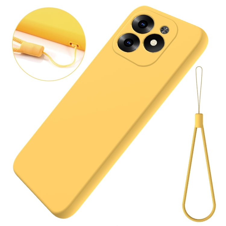 For Infinix Hot 40i Solid Color Liquid Silicone Dropproof Full Coverage Protective Case(Yellow) - Infinix Cases by PMC TechLife | Online Shopping South Africa | PMC TechLife | Buy Now Pay Later Mobicred