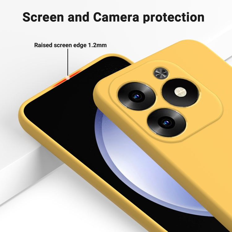 For Infinix Hot 40i Solid Color Liquid Silicone Dropproof Full Coverage Protective Case(Yellow) - Infinix Cases by PMC TechLife | Online Shopping South Africa | PMC TechLife | Buy Now Pay Later Mobicred