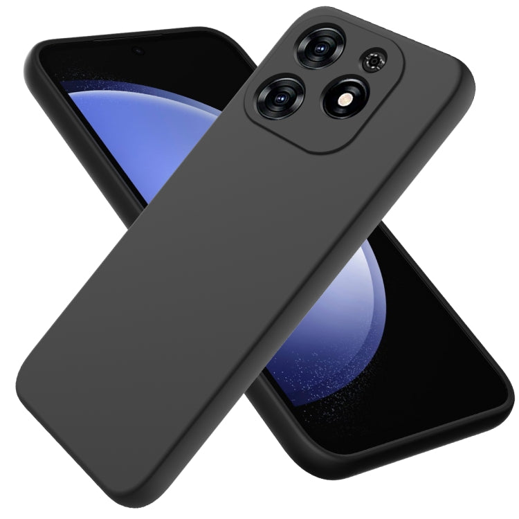 For Tecno Spark 20C/Go 2024 Solid Color Liquid Silicone Dropproof Full Coverage Protective Case(Black) - Tecno Cases by PMC Jewellery | Online Shopping South Africa | PMC Jewellery | Buy Now Pay Later Mobicred