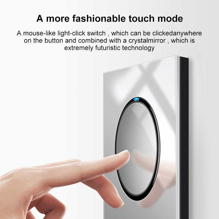 86mm Round LED Tempered Glass Switch Panel, Gray Round Glass, Style:Four Billing Control -  by PMC Jewellery | Online Shopping South Africa | PMC Jewellery | Buy Now Pay Later Mobicred