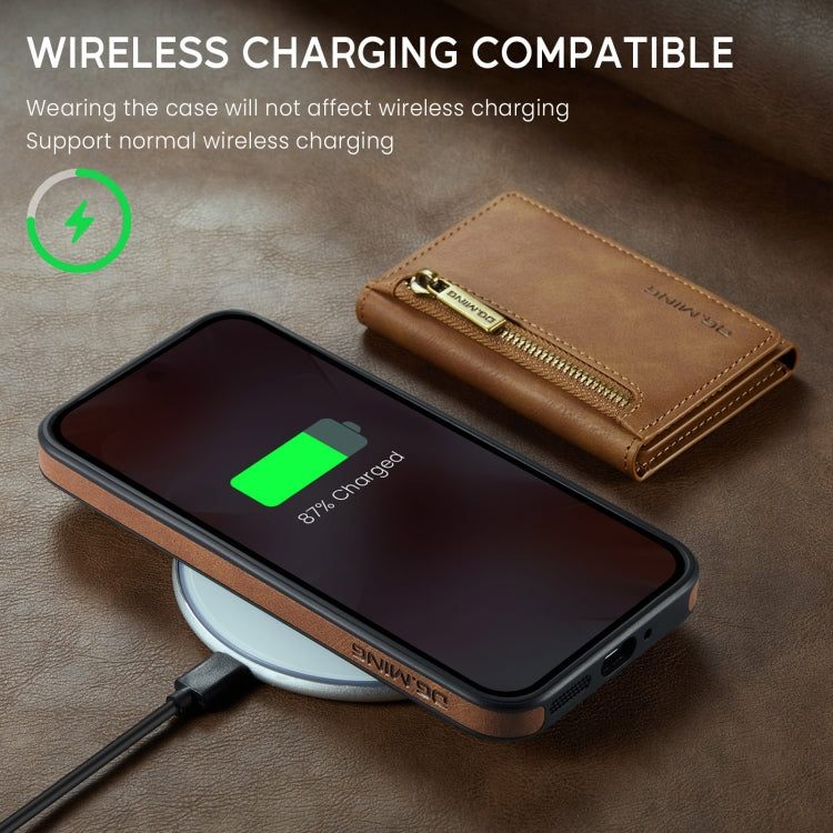For Google Pixel 9 / 9 Pro DG.MING M5 Series Zip RFID Multi Card Detachable Leather Phone Case(Brown) - free shipping - PMC Jewellery - Order now!