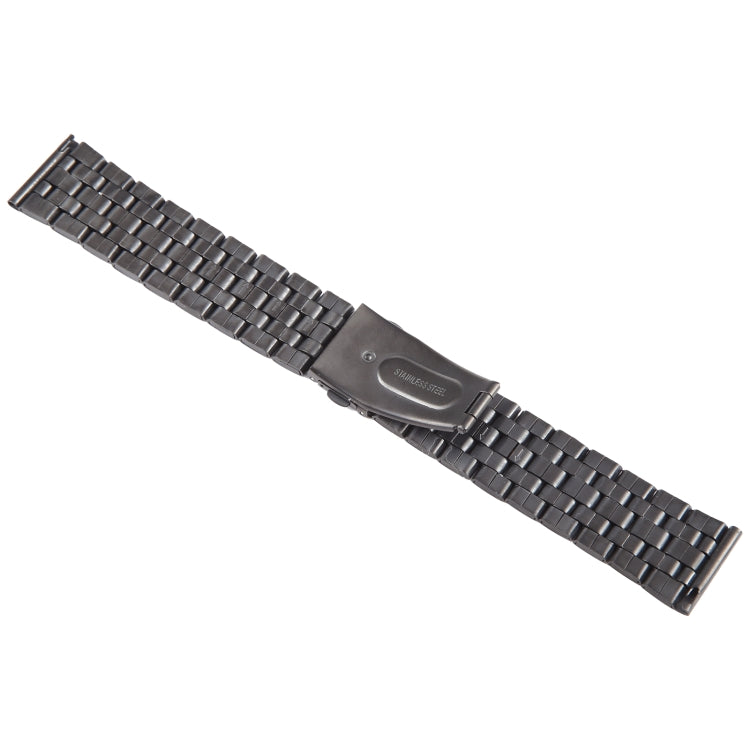 22mm Universal Five Beads Stainless Steel Watch Band(Black) - 22mm Bands by PMc TechLife | Online Shopping South Africa | PMc TechLife | Buy Now Pay Later Mobicred