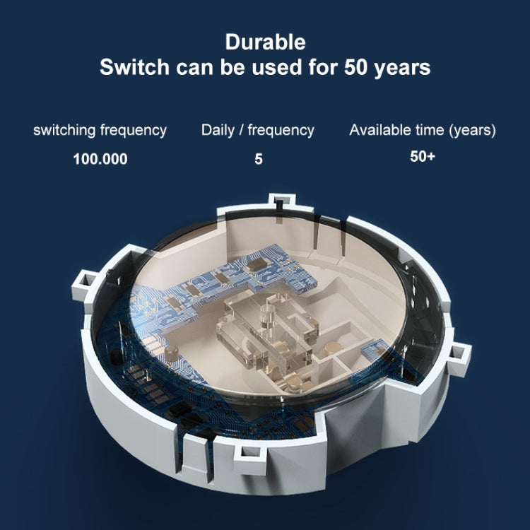 86mm Round LED Tempered Glass Switch Panel, Gold Round Glass, Style:Two Billing Control -  by PMC Jewellery | Online Shopping South Africa | PMC Jewellery | Buy Now Pay Later Mobicred