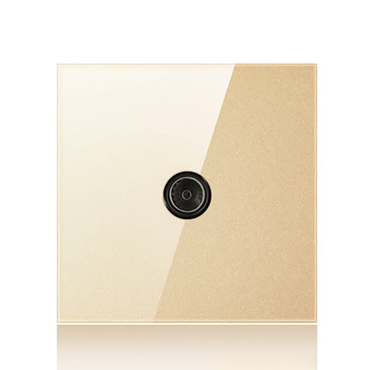 86mm Round LED Tempered Glass Switch Panel, Gold Round Glass, Style:TV Socket - Switch by PMC TechLife | Online Shopping South Africa | PMC TechLife | Buy Now Pay Later Mobicred