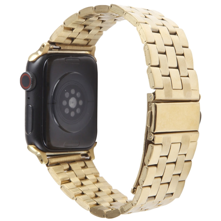 For Apple Watch SE 44mm 22mm Ultra-thin Five Beads Stainless Steel Watch Band(Gold) - free shipping - PMC TechLife - Order now!