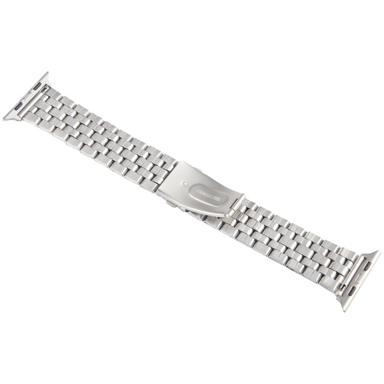 For Apple Watch Series 6 44mm 22mm Ultra-thin Five Beads Stainless Steel Watch Band(Silver Gold) - free shipping - PMC TechLife - Order now!