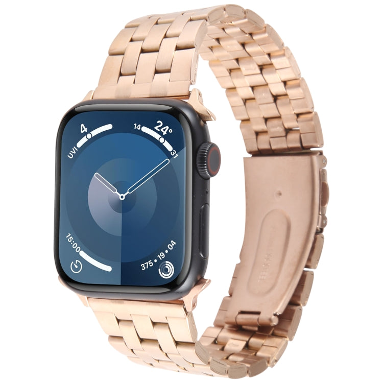 For Apple Watch 42mm 22mm Ultra-thin Five Beads Stainless Steel Watch Band(Rose Gold) - free shipping - PMC TechLife - Order now!