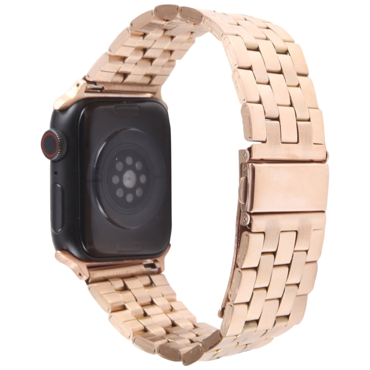 For Apple Watch 42mm 22mm Ultra-thin Five Beads Stainless Steel Watch Band(Rose Gold) - free shipping - PMC TechLife - Order now!