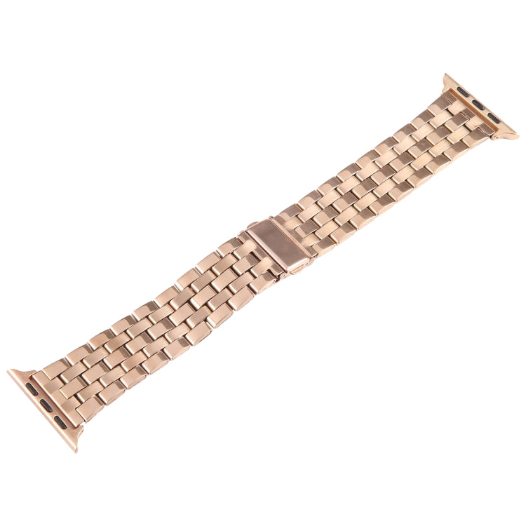 For Apple Watch 42mm 22mm Ultra-thin Five Beads Stainless Steel Watch Band(Rose Gold) - free shipping - PMC TechLife - Order now!