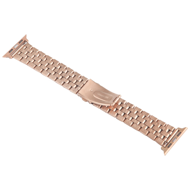 For Apple Watch 42mm 22mm Ultra-thin Five Beads Stainless Steel Watch Band(Rose Gold) - free shipping - PMC TechLife - Order now!