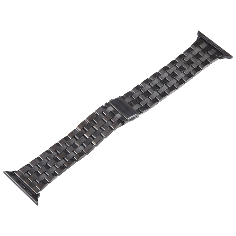 For Apple Watch 38mm 22mm Ultra-thin Five Beads Stainless Steel Watch Band(Black) - free shipping - PMC TechLife - Order now!