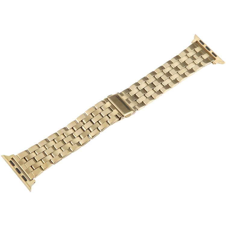 For Apple Watch 38mm 22mm Ultra-thin Five Beads Stainless Steel Watch Band(Gold) - free shipping - PMC TechLife - Order now!