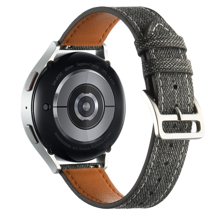 20mm Universal Denim Leather Buckle Watch Band(Black) - free shipping - PMc TechLife - Order now!