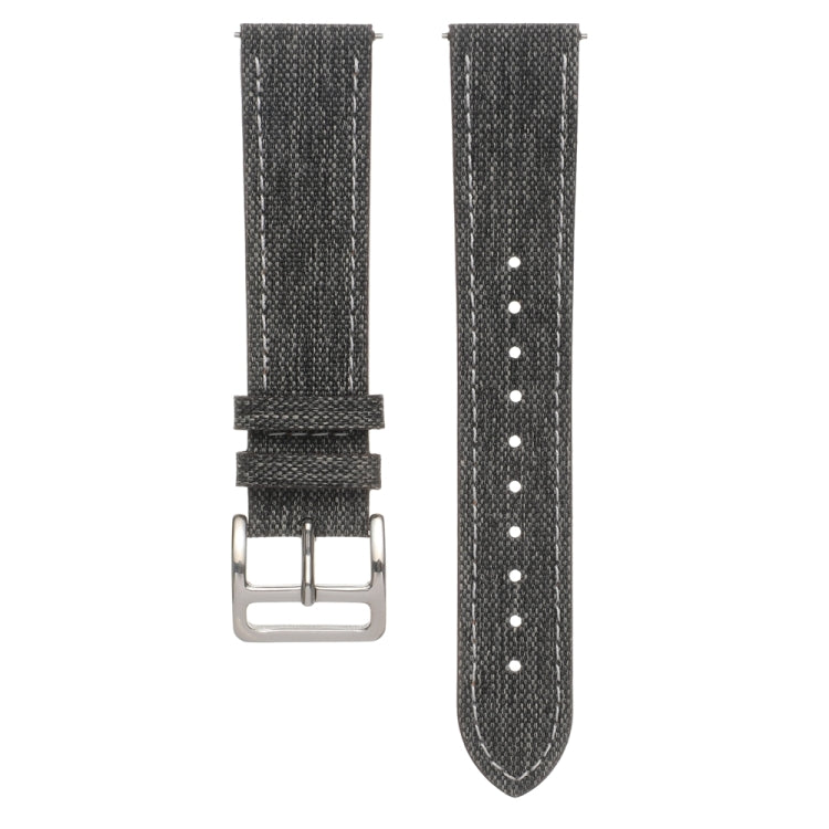 20mm Universal Denim Leather Buckle Watch Band(Black) - free shipping - PMc TechLife - Order now!